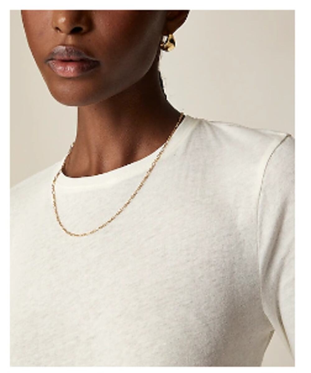 J. Crew Tissue Crepe Long-Sleeve T-shirt in Ivory Size XXS